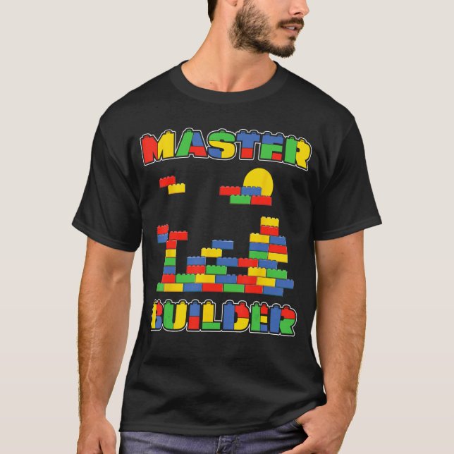 Brick Builder Funny Blocks Master Builder T-Shirt (Front)