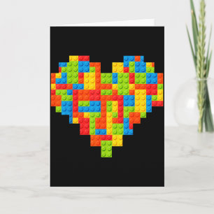 Brick Builder Heart Valentines Block Building Mast Card