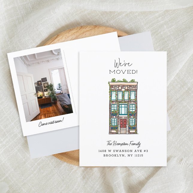 Brick Building Moving Announcement Postcard (Creator Uploaded)