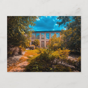 Brick Building Overgrown with Nature Postcard