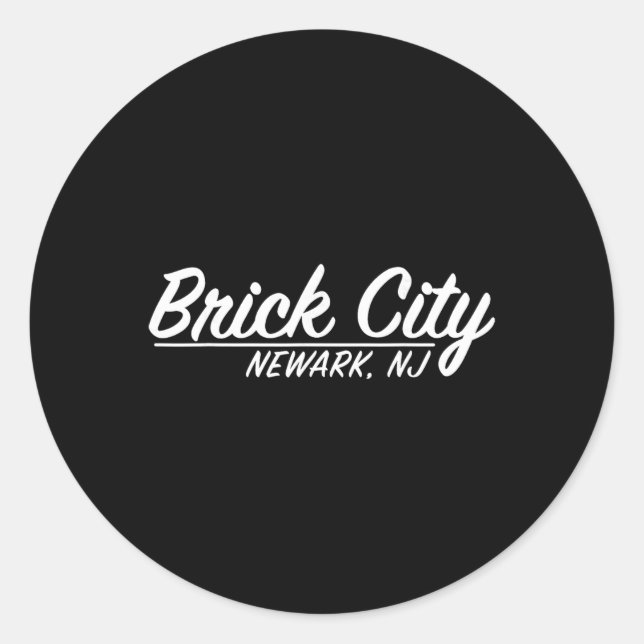 Brick City Newark Nj City New Jersey Hometown Retr Classic Round Sticker (Front)