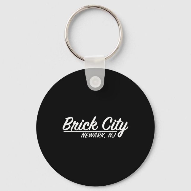 Brick City Newark Nj City New Jersey Hometown Retr Keychain (Front)
