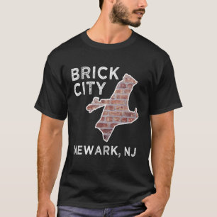 Brick City Newark Nj City New Jersey Map T-Shirt