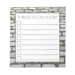 Brick Cobblestone Street Pathway Nature Photograph Notepad