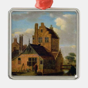 Brick Houses Metal Ornament