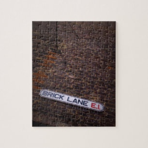 Brick Lane - London - Street Sign - 8x10 - 110 pc Jigsaw Puzzle