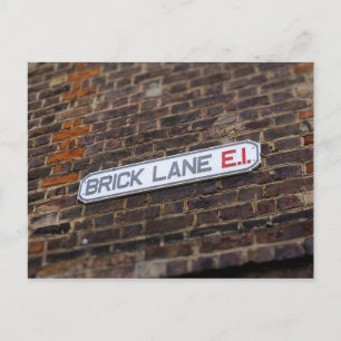 Brick Lane - London - Street Sign - Postcard