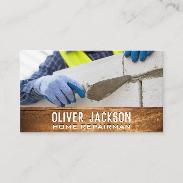 Brick Layer | Cement Plastering Business Card (Front)