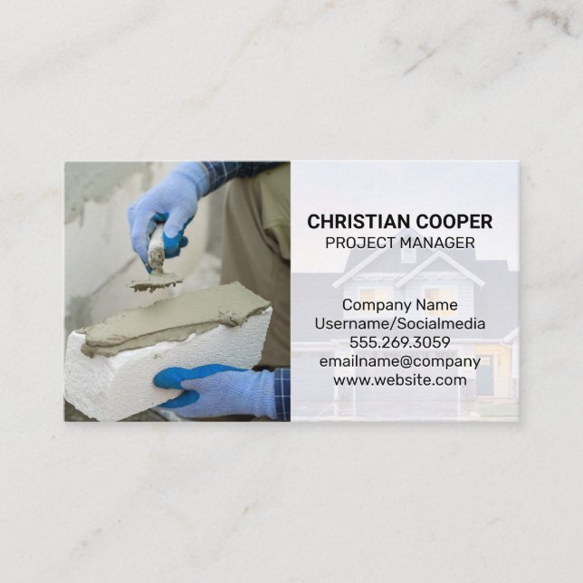 Brick Layer Plastering | Home Repairs Business Card (Front)