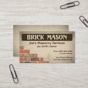 Brick Mason Masonry Business Card