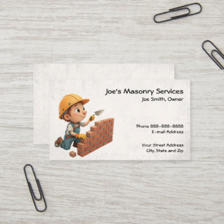 Brick Mason Masonry Construction Business Card
