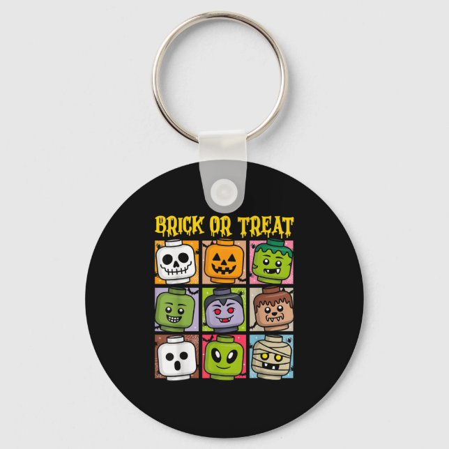 Brick Or Treat Halloween Master Builder Blocks Bui Keychain (Front)