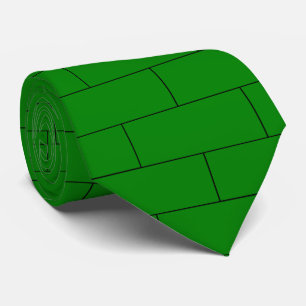 Brick Pattern Green Neck Tie