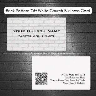 Brick Pattern Off White Church Business Card