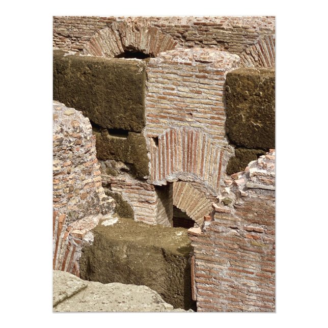 Brick Patterns in the Colosseum in Rome, Italy Photo Print (Front)