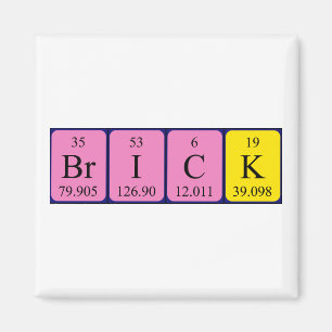 Brick periodic table name magnet