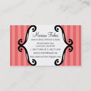 Brick Red Charming Striped Mommy Calling / Card