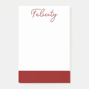 Brick Red Clean Name Classic Professional Post-it Notes
