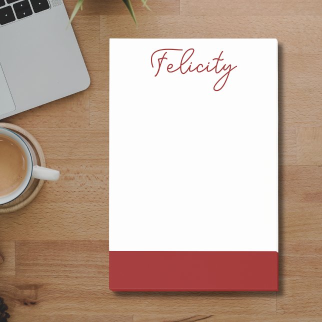 Brick Red Clean Name | Classic Professional  Post-it Notes (Creator Uploaded)