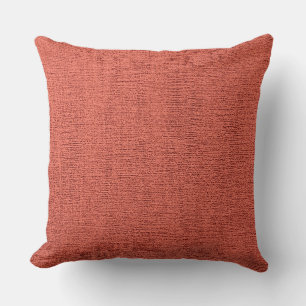 Brick Red Elegant Canvas Look Throw Pillow