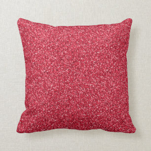 Brick Red Glitter Throw Pillow