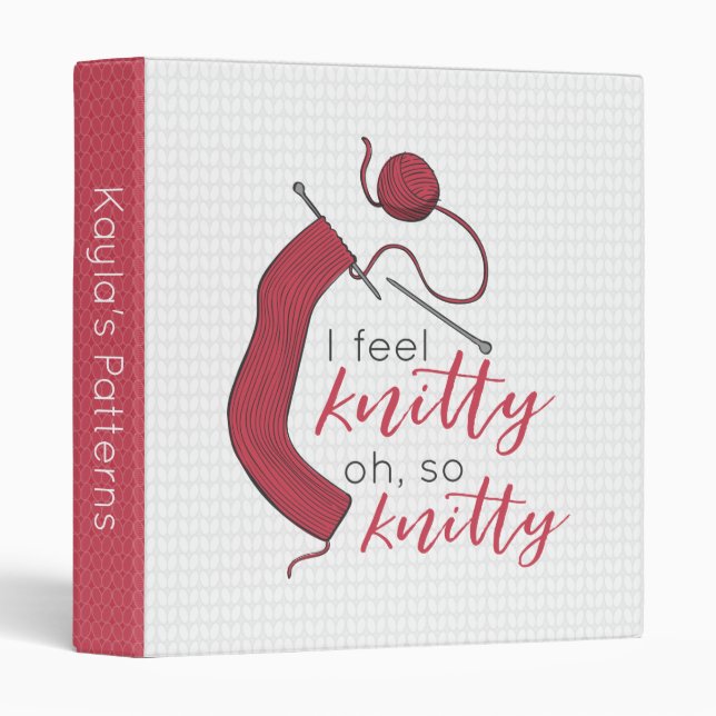 Brick Red I Feel Knitty, Oh So Knitty Binder (Front/Spine)