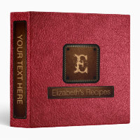 Brick Red Leather Elegant Monogram