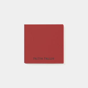 Brick Red Professional Minimalist Black Script Post-it Notes