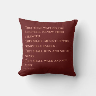 Brick Red Scripture Verse Isaiah 40 Throw Pillow