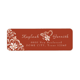 Brick Red Shabby Chic Return Address Label