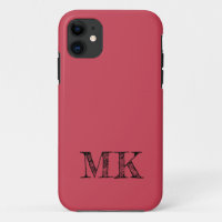 Brick Red Solid Colour | Custom Minimal Initial 