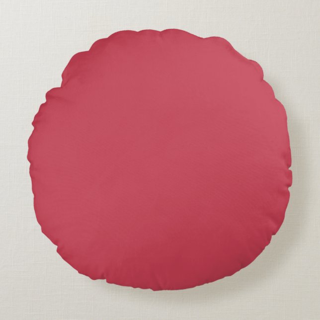 Brick red (solid colour)  round pillow (Front)