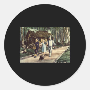 Brick Road Wizard Of Oz Tin Man Ecrow Dorothy And Classic Round Sticker