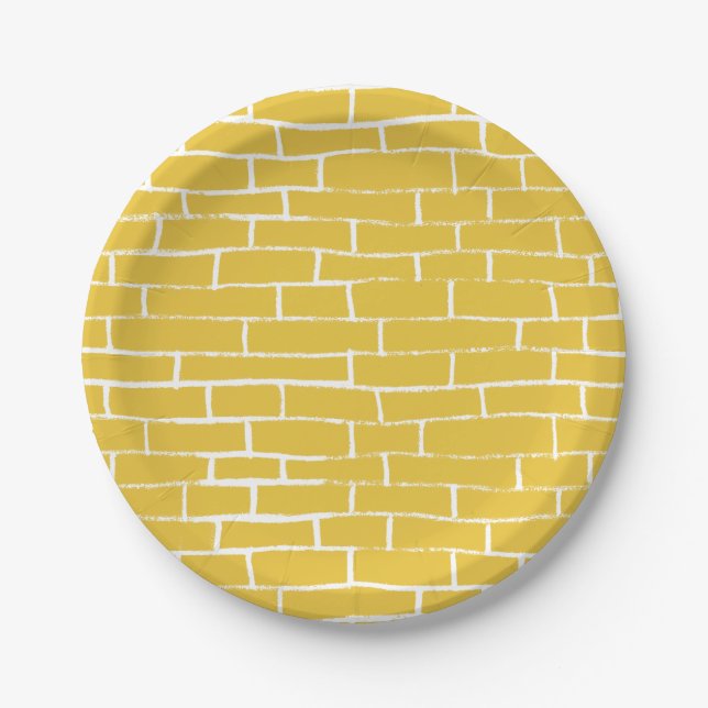 Brick Road - Yellow & transparent Paper Plate (Front)