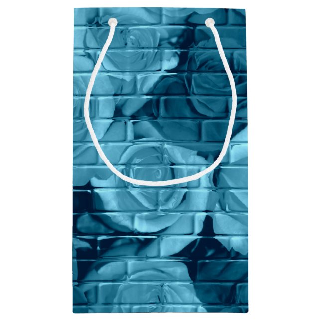 Brick Roses 01 Light Blue-Small Gift Bag (Back)