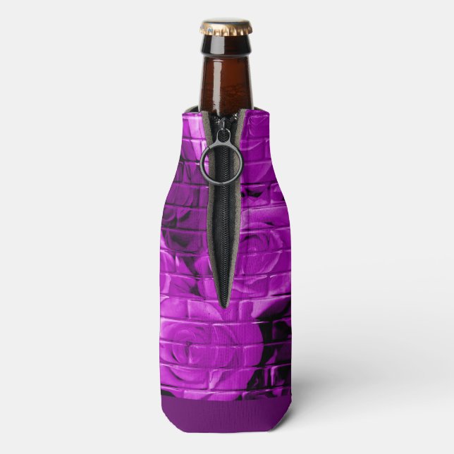 Brick Roses-04-Purple-Drink Bottle Cooler-Koozie Cooler (Bottle Back)