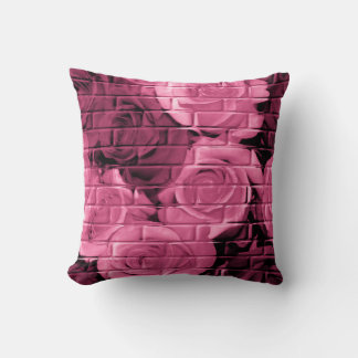 Brick Roses 10-Plum-Square Throw Pillow