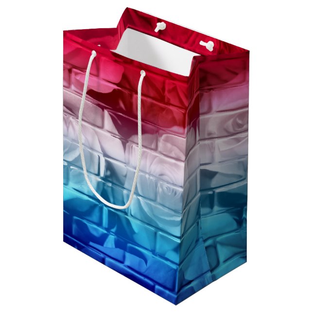 Brick Roses 11 Red White Blue-Medium Gift Bag (Front Angled)