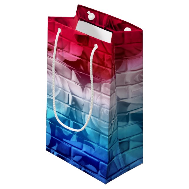 Brick Roses 11 Red White Blue-Small Gift Bag (Front Angled)
