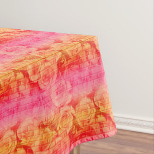 BRICK ROSES 17,PINK LEMO..-52x70 COTTON TABLECLOTH