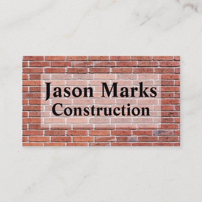 Brick Slabs Pattern Wall Masonry Business Card (Front)