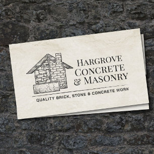 Brick Stone Concrete Masonry Contractor Business Card