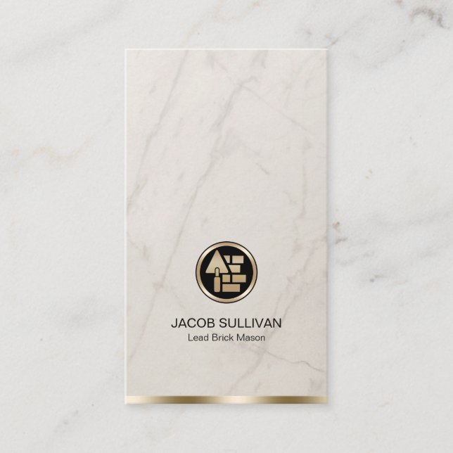 Brick Stone Mason Masonry Construction Business Card (Front)