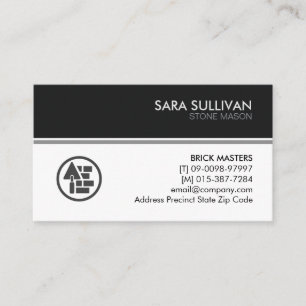 Brick Stone Mason Masonry Construction Business Card