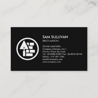 Brick Stone Mason Masonry Construction Business Card