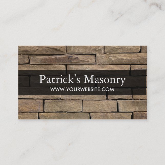 Brick Stone Masonry Construction Business Card (Front)