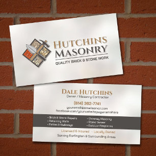Brick & Stone Masonry Contractor Business Card
