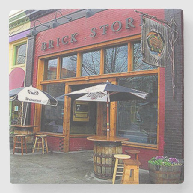 Brick Store Coaster, Brick Store Decatur Stone Coaster (Front)