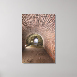 Brick Tunnel In A Military Bunker Canvas Print