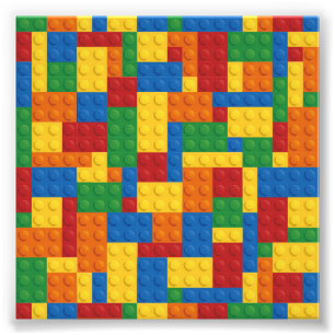 Brick Vector Graphic COLOURFUL RECTANGLES SQU Photo Print